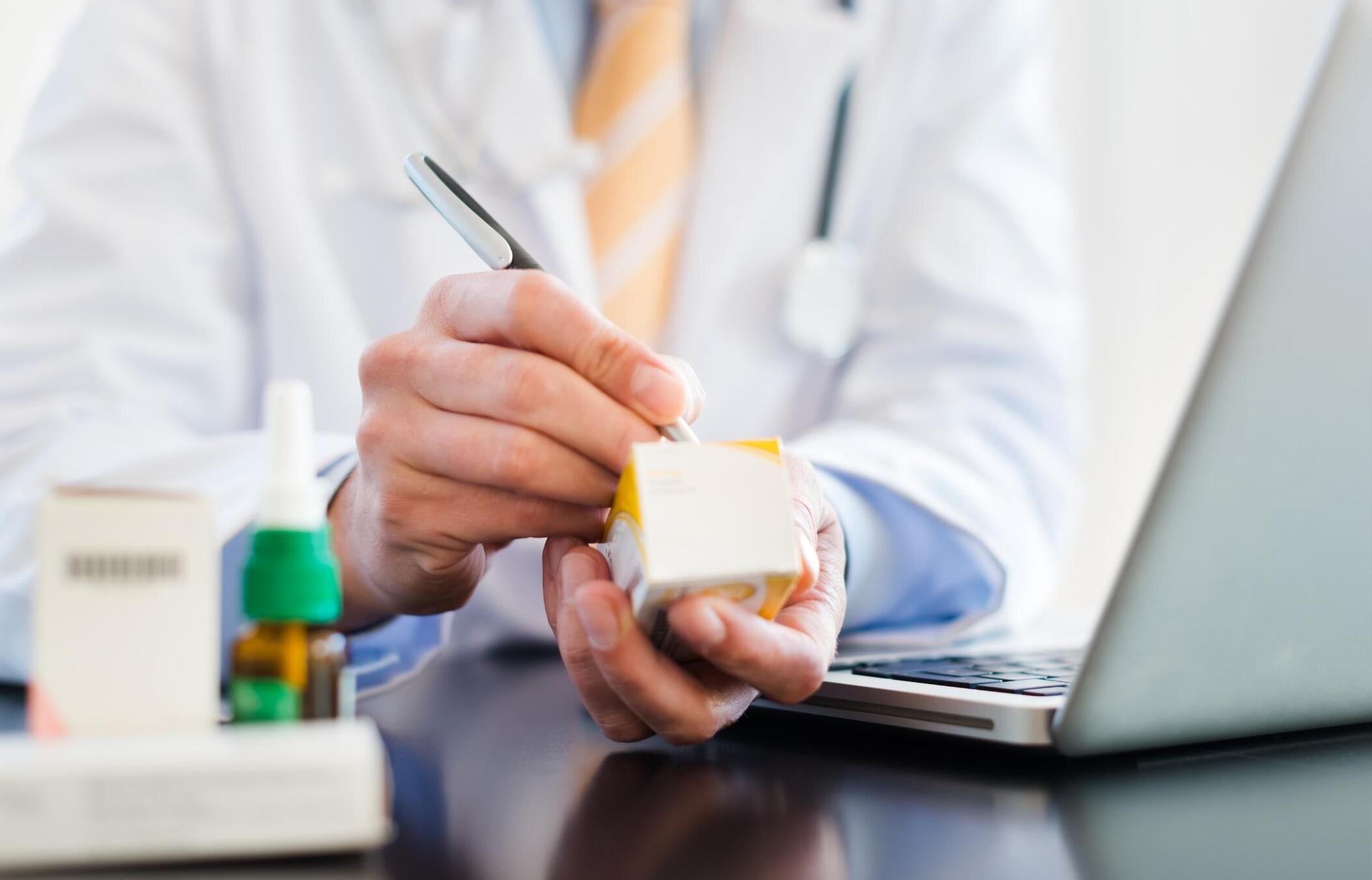 Beschriftete Pharmaverpackung